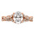14KT Rose Gold Criss-Cross (Holds 1 carat (8.00x6.1mm) Oval Center) 1/5 carat Diamond Semi-Mount Engagement Ring