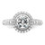 True Origin White Gold 3/8 carat Lab Grown Diamond VS/SI  D E F  Semi Mount Round Fancy Halo Engagement Ring