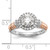 14KT Two-tone Halo Plus Peg Set 1/4 carat Diamond Semi-Mount Engagement Ring