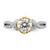 14KT Two-tone Criss-Cross (Holds 1 carat (6.5mm) Round Center) 1/4 carat Diamond Semi-Mount Engagement Ring