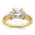 14KT Split Shank (Holds 1.5 carat (7.00mm) Cushion Center) 1/4 carat Diamond Semi-Mount Engagement Ring