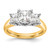 14KT Two-tone 3-Stone Engagement Mounting