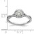 14KT White Gold Halo Plus (Holds 1/2 carat (5.2mm) Round Center) 1/3 carat Diamond Semi-mount Engagement Ring