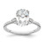 14KT White Gold (Holds 2 carat (10x7.5mm) Oval Center) 1/4 carat Diamond Semi-Mount Engagement Ring