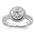 True Origin White Gold 1/4 carat Lab Grown Diamond VS/SI  D E F  Semi Mount Round Fancy Halo Engagement Ring