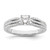14KT White Gold 3-Row (Holds 1/2 carat (5.2mm) Round Center) 1/4 carat Diamond Semi-Mount Engagement Ring