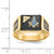 14KT Men's Polished and Textured with Black Enamel, Onyx and AA Quality Diamond Masonic Ring