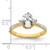 14KT Leaf Design (Holds 2 carat (7.6mm) Cushion Center) 1/3 carat Diamond Semi-Mount Engagement Ring