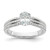 14KT White Gold 3-Row (Holds 1/2 carat (6.4x4.9mm) Oval Center) 1/4 carat Diamond Semi-Mount Engagement Ring