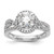 14KT White Gold Halo Plus Peg Set 1/3 carat Diamond Semi-Mount Engagement Ring