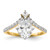 14KT Asymmetric (Holds 1.5 carat (9.2x6.9mm) Oval Center) 1/2 carat Diamond Semi-Mount Engagement Ring