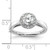 14KT White Gold Halo (Holds 3/4 carat (5.8mm) Round Center) 1/4 carat Diamond Semi-mount Engagement Ring