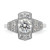 14KT White Gold Art Deco (Holds 5/8 carat (5.6mm) Round Center) 1/3 carat Diamond Semi-mount Engagement Ring