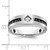 IBGoodman 10KT with Black Rhodium Polished Satin and Grooved 1/2 Carat A Quality Black and White Diamond Ring