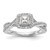 14KT White Gold Halo Twist (Holds 1/3 carat (3.8mm) Princess Center) 1/3 carat Diamond Semi-Mount Engagement Ring