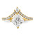 14KT Asymmetric (Holds 1.5 carat (6.5mm) Princess Center) 1/2 carat Diamond Semi-Mount Engagement Ring