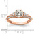 14KT Rose Gold (Holds 1 carat (6.5mm) Round Center) 1/3 carat Diamond Semi-Mount Engagement Ring