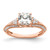 14KT Rose Gold (Holds 1 carat (6.00mm) Cushion Center) 1/3 carat Diamond Semi-Mount Engagement Ring