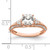 14KT Rose Gold (Holds 1 carat (6.00mm) Cushion Center) 1/3 carat Diamond Semi-Mount Engagement Ring