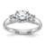 14KT White Gold 3-Stone Engagement Mounting