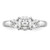 14KT White Gold 3-Stone Engagement Mounting