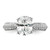 14KT White Gold (Holds 1.5 carat (9.2x6.9mm) Oval Center) 1/4 carat Diamond Semi-Mount Engagement Ring