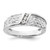 14KT White Gold Polish & Satin Hammered Diamond Mens Wedding Band