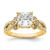 14KT Split Shank (Holds 2 carat (7.6mm) Cushion Center) 1/4 carat Diamond Semi-Mount Engagement Ring