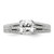 14KT White Gold 3-Row (Holds 1 carat (6.00mm) Cushion Center) 1/4 carat Diamond Semi-Mount Engagement Ring