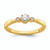 14KT Beaded Edge Petite 3-Stone 1/4 carat Round Diamond Complete Promise/Engagement Ring