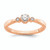 14KT Rose Gold Beaded Edge Petite 3-Stone 1/4 carat Round Diamond Complete Promise/Engagement Ring