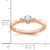 14KT Rose Gold Beaded Edge Petite 3-Stone 1/4 carat Round Diamond Complete Promise/Engagement Ring