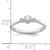 14KT White Gold Beaded Edge Petite 3-Stone 1/4 carat Round Diamond Complete Promise/Engagement Ring