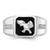 10KT White Gold Polished Onyx & Diamond Eagle Mens' Ring