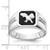 10KT White Gold Polished Onyx & Diamond Eagle Mens' Ring