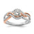 14KT White and Rose Gold Criss-Cross (Holds (1/2 carat (5.2mm) Round Center) 1/3 carat Diamond Semi-mount Engagement Ring