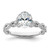 14KT White Gold Diamond Oval Semi-mount Criss-Cross Engagement Ring