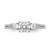 14KT White Gold 3-Stone Plus (Holds 3/4 carat (5.8mm) Round Center) Includes 1/3 carat tw. Side Stones Semi-Mount Engagement Ring