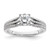 14KT White Gold 3-Row (Holds 3/4 carat (5.8mm) Round Center) 1/4 carat Diamond Semi-Mount Engagement Ring