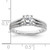 14KT White Gold 3-Row (Holds 3/4 carat (5.8mm) Round Center) 1/4 carat Diamond Semi-Mount Engagement Ring