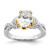14KT Two-tone Criss-Cross (Holds 1.5 carat (9.2x6.9mm) Oval Center) 1/3 carat Diamond Semi-Mount Engagement Ring