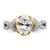 14KT Two-tone Criss-Cross (Holds 1.5 carat (9.2x6.9mm) Oval Center) 1/3 carat Diamond Semi-Mount Engagement Ring