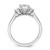 14KT White Gold 3 Stone 3/4ct Cushion Semi-Mount Including 2-2.8mm Side Stones Engagement Diamond Ring