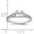 14KT White Gold 3 Stone 3/4ct Cushion Semi-Mount Including 2-2.8mm Side Stones Engagement Diamond Ring