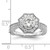 True Origin White Gold 1/2 carat Lab Grown Diamond VS/SI  D E F  Semi Mound Round Fancy Halo Engagement Ring