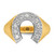 10KT Two-tone IBGoodman Men's Satin Horseshoe Diamond Complete Ring