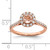 Blooming Bridal 14KT Rose Gold Halo 5.2mm Round Morganite and 3/8 carat Diamond Complete Engagement Ring