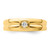 14KT Grooved Complete Diamond Mens Wedding Band