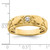 14KT Grooved Complete Diamond Mens Wedding Band