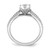 14KT White Gold 3-Row (Holds 1 carat (6.5mm) Round Center) 1/4 carat Diamond Semi-Mount Engagement Ring